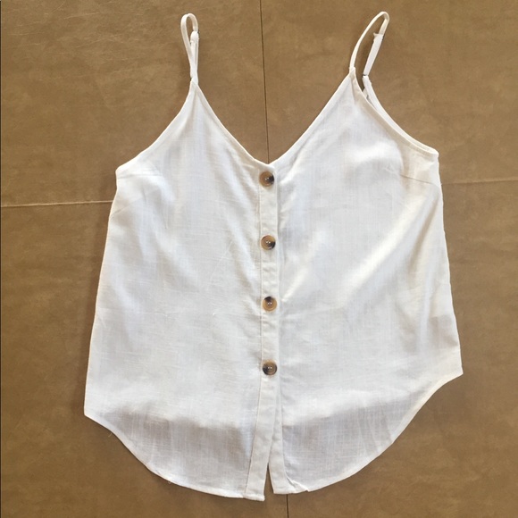 SOLD OUT! Ivory Button Down Tank Top! - Picture 4 of 4